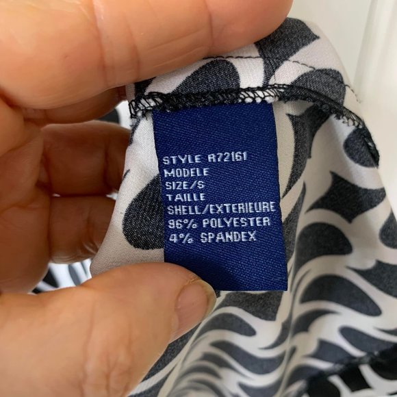 🌷3 for$25🌷Reitmans, US S, Black & White Geometric Circular Print Dress - Picture 9 of 9